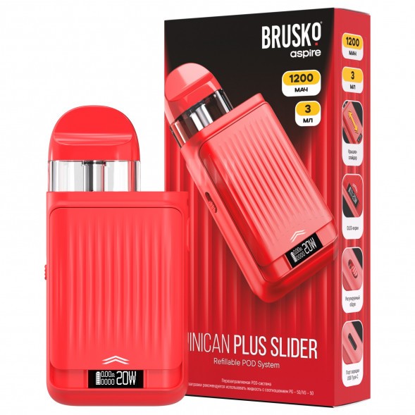 Электронная сигарета Brusko - Minican Plus Slider (Красный) купить в Иркутске
