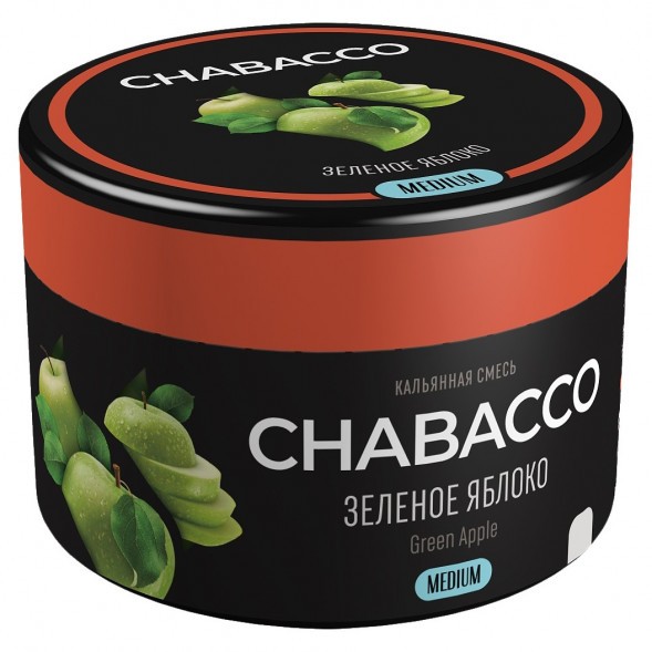 Смесь Chabacco MEDIUM - Green Apple (Зелёное Яблоко, 40 грамм) купить в Иркутске