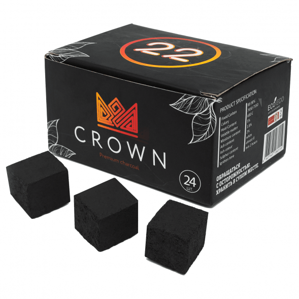 Уголь Crown (22 мм, 24 кубика) купить в Иркутске