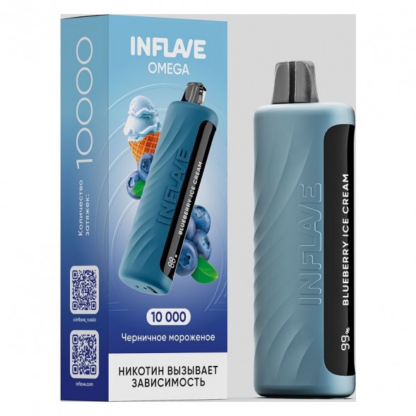 INFLAVE OMEGA - Черничное Мороженое (Blueberry Ice Cream, 10000 затяжек) купить в Иркутске