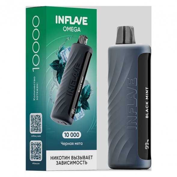 INFLAVE OMEGA - Чёрная Мята (Black Mint, 10000 затяжек) купить в Иркутске