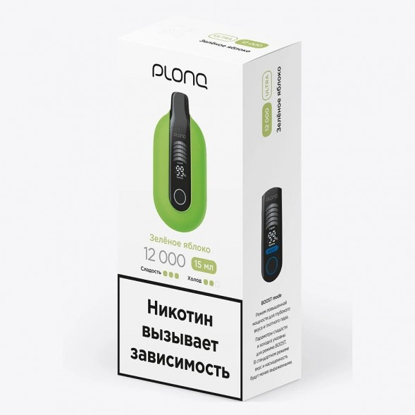 PLONQ ULTRA - Зелёное Яблоко (12000 затяжек) купить в Иркутске
