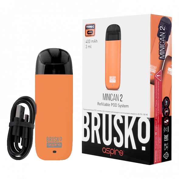 Электронная сигарета Brusko - Minican 2 (400 mAh, Оранжевый) купить в Иркутске