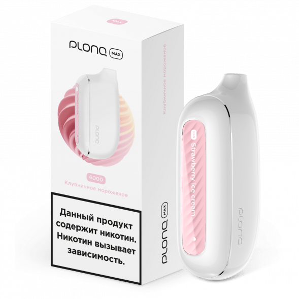 PLONQ MAX - Клубничное Мороженое (6000 затяжек) купить в Иркутске