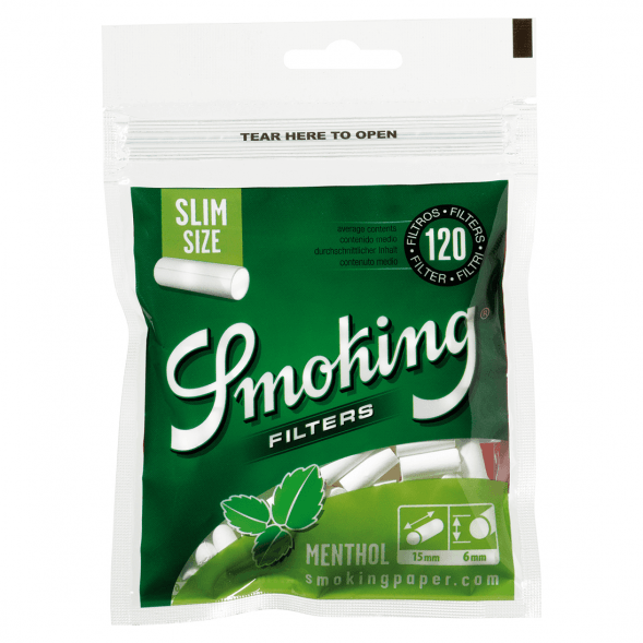 Фильтры для самокруток Smoking - Slim Menthol (120 штук, 15x6 мм) купить в Иркутске