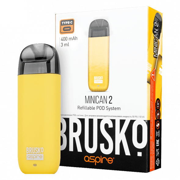 Электронная сигарета Brusko - Minican 2 (400 mAh, Жёлтый) купить в Иркутске