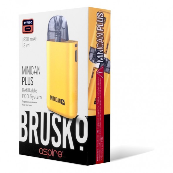 Электронная сигарета Brusko - Minican Plus (850 mAh, Жёлтый) купить в Иркутске