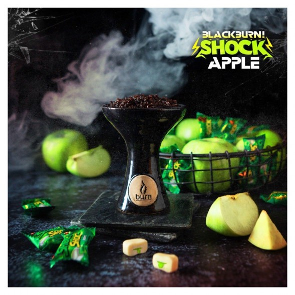 Табак BlackBurn - Apple Shock (Кислое Яблоко, 100 грамм) купить в Иркутске