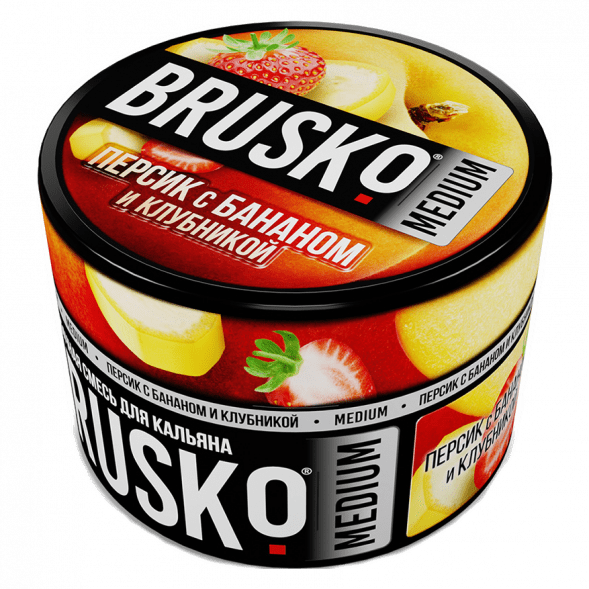 Смесь Brusko Medium - Персик с Бананом и Клубникой (50 грамм) купить в Иркутске