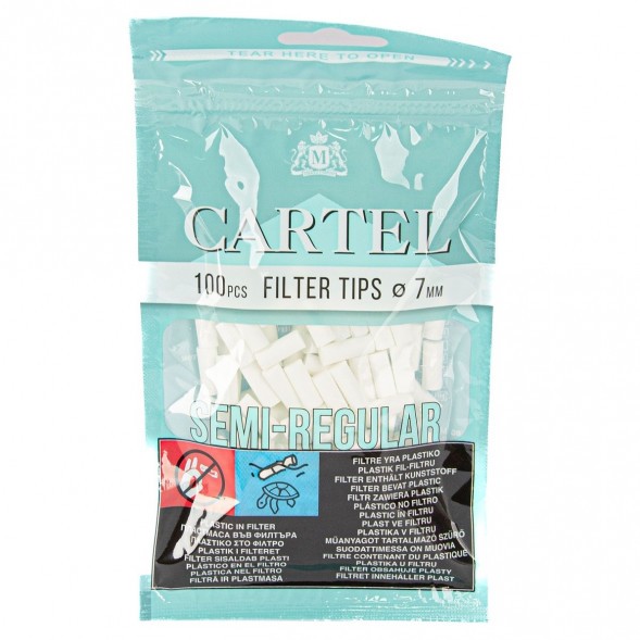 Фильтры для самокруток Cartel - Semi Regular (100 штук, 15х7 мм) купить в Иркутске