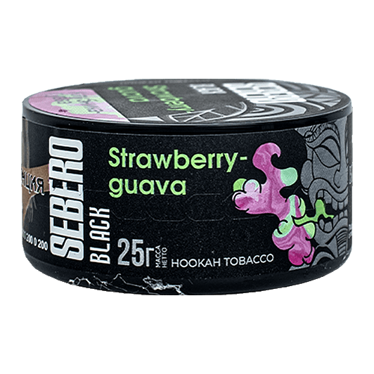 Табак Sebero Black - Strawberry Guava (Клубника и Гуава, 25 грамм) купить в Иркутске