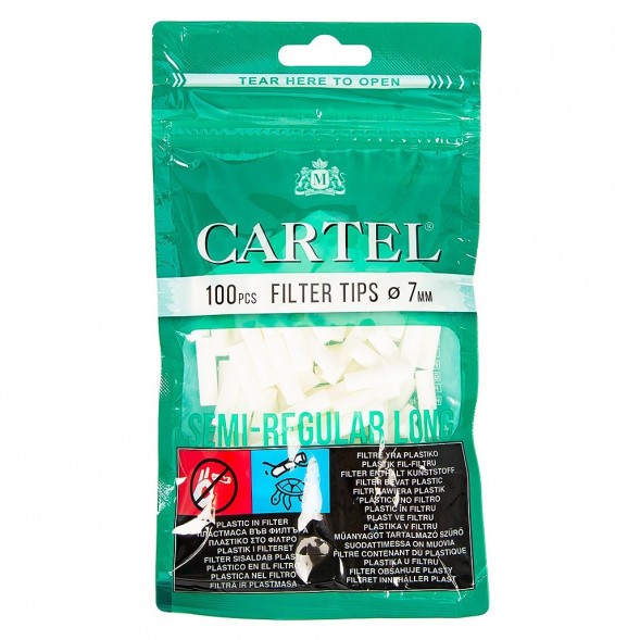 Фильтры для самокруток Cartel - Semi Regular Long (100 штук, 22х7 мм) купить в Иркутске