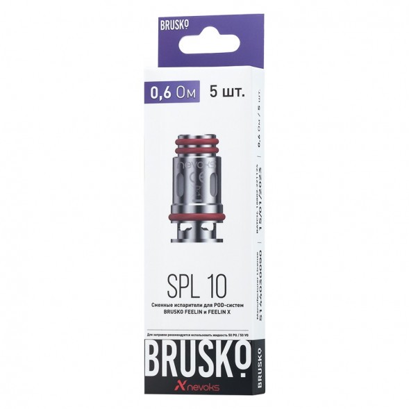 Испарители для Brusko Feelin (SPL-10, 0.6 Ом, 5 шт.) купить в Иркутске