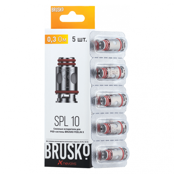 Испарители для Brusko Feelin (SPL-10, 0.3 Ом, 5 шт.) купить в Иркутске