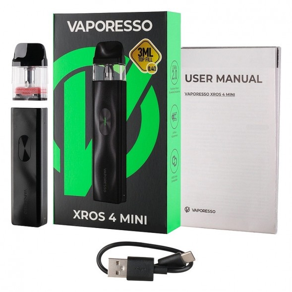 Электронная сигарета Vaporesso XROS 4 Mini - Black (Чёрная) купить в Иркутске
