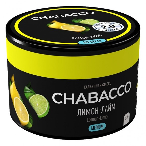Смесь Chabacco MEDIUM - Lemon-Lime (Лимон - Лайм, 50 грамм) купить в Иркутске