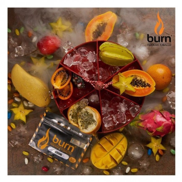 Табак Burn - Tsunami (Тропические Фрукты со Льдом, 25 грамм) купить в Иркутске