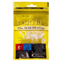 Фильтры для самокруток Cartel - Super Slim (120 штук, 15х5,3 мм)