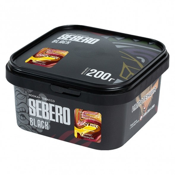 Табак Sebero Black - Juicy Mix (Ананас и Маракуйя, 200 грамм) купить в Иркутске