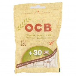 Фильтры для самокруток OCB - Ecologycal Slim Organic (120+30 штук, 15х6 мм)