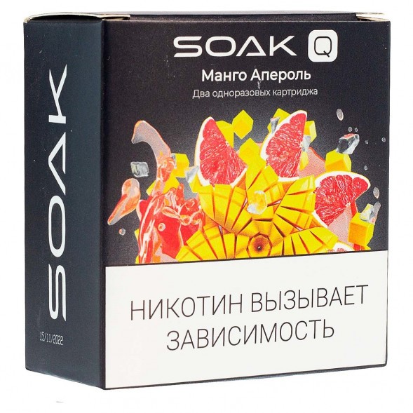 Картридж SOAK Q - Манго Апероль (1500 затяжек х 2 шт.) купить в Иркутске