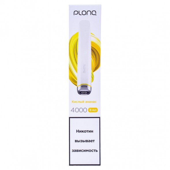 PLONQ PLUS PRO - Кислый Ананас (Sour Pineapple, 4000 затяжек) купить в Иркутске
