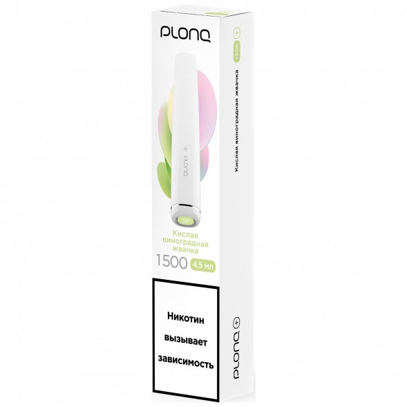 PLONQ PLUS - Кислая Виноградная Жвачка (1500 затяжек) купить в Иркутске