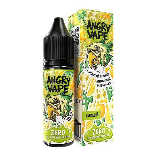 Жидкость Angry Vape Zero - Попугай Повтор (Лимонный Мармелад, 30 мл, без никотина) купить в Иркутске