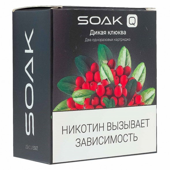 Картридж SOAK Q - Дикая Клюква (1500 затяжек х 2 шт.) купить в Иркутске